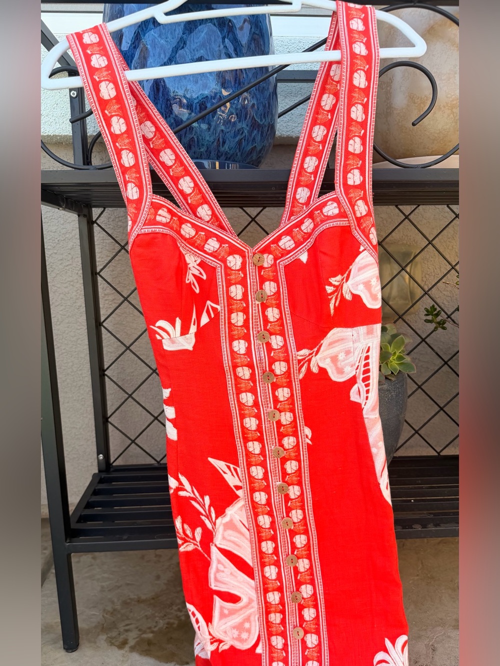 FARM Rio Red Lace Monsteras Mini Dress Size L NWT - Picture 4 of 16